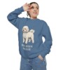 Bichon Frise Sweatshirt, Blue Jean, person 2 context