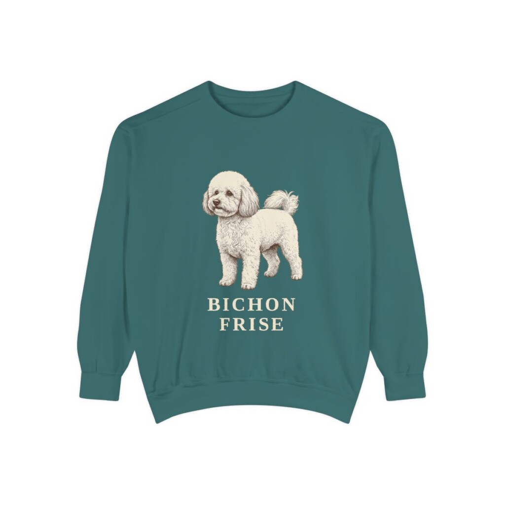 Bichon Frise Sweatshirt, Blue Spruce, front view