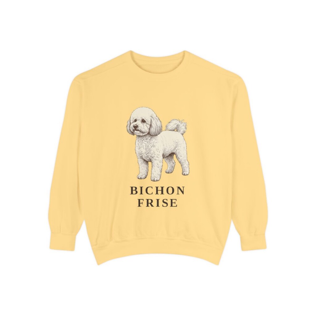 Bichon Frise Sweatshirt, Butter, front view
