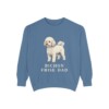Bichon Frise Dad Sweatshirt, Blue Jean, front view
