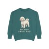 Bichon Frise Dad Sweatshirt, Blue Spruce, front view