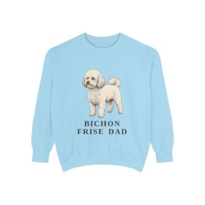Bichon Frise Dad Sweatshirt, Chambray, front view