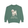 Bichon Frise Dad Sweatshirt, Light Green, front view