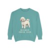 Bichon Frise Dad Sweatshirt, Seafoam, front view