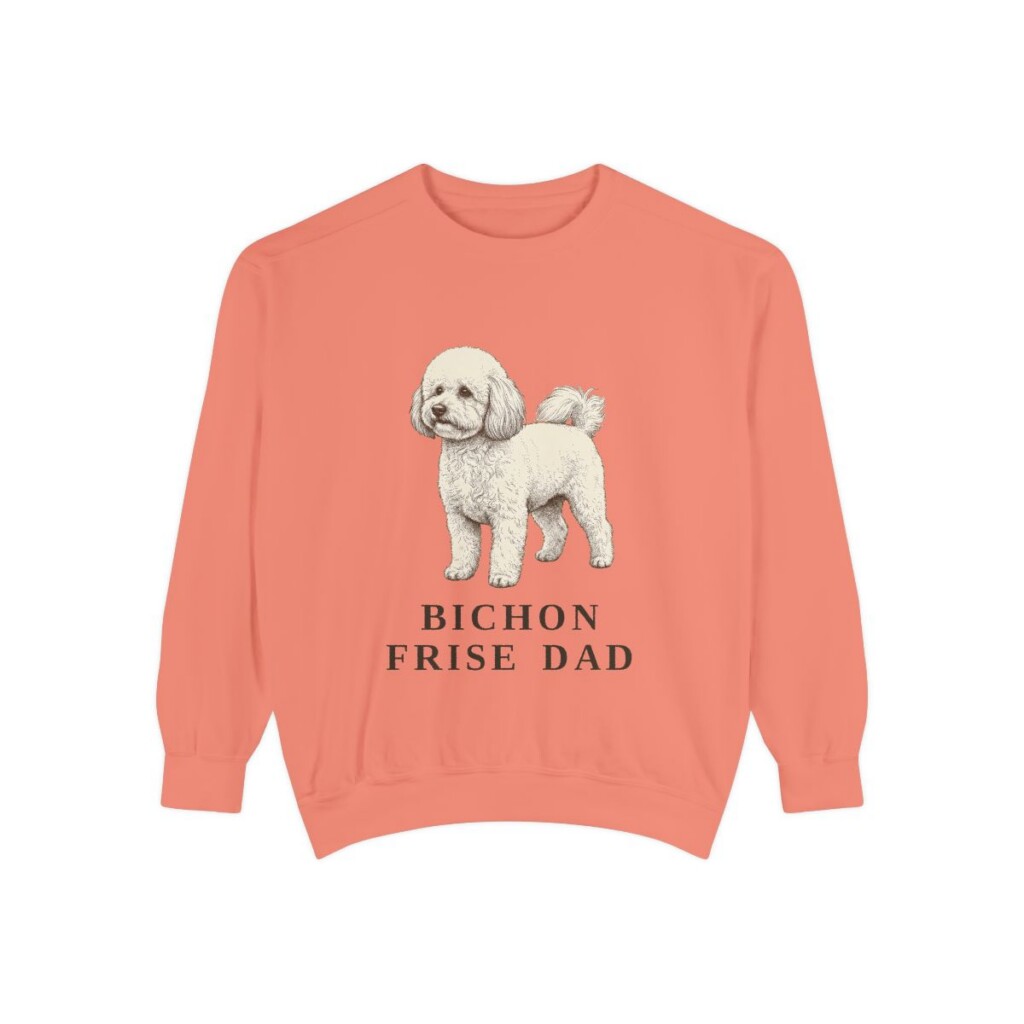 Bichon Frise Dad Sweatshirt, Terracotta, front view