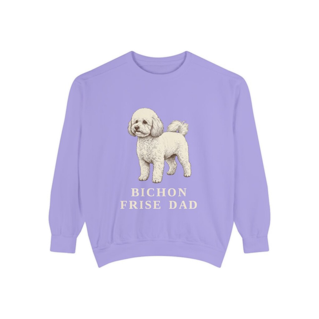 Bichon Frise Dad Sweatshirt, Violet, front view