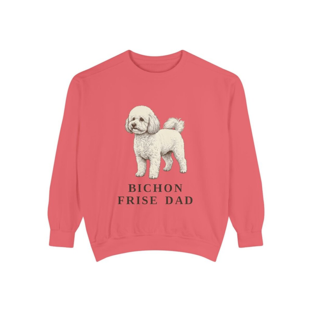 Bichon Frise Dad Sweatshirt, Watermelon, front view