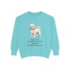 Bichon Frise Humor Sweatshirt, Chalky Mint, front view