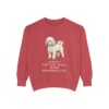 Bichon Frise Humor Sweatshirt, Crimson, front view