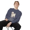Bichon Frise Humor Sweatshirt, Denim, person 1 context