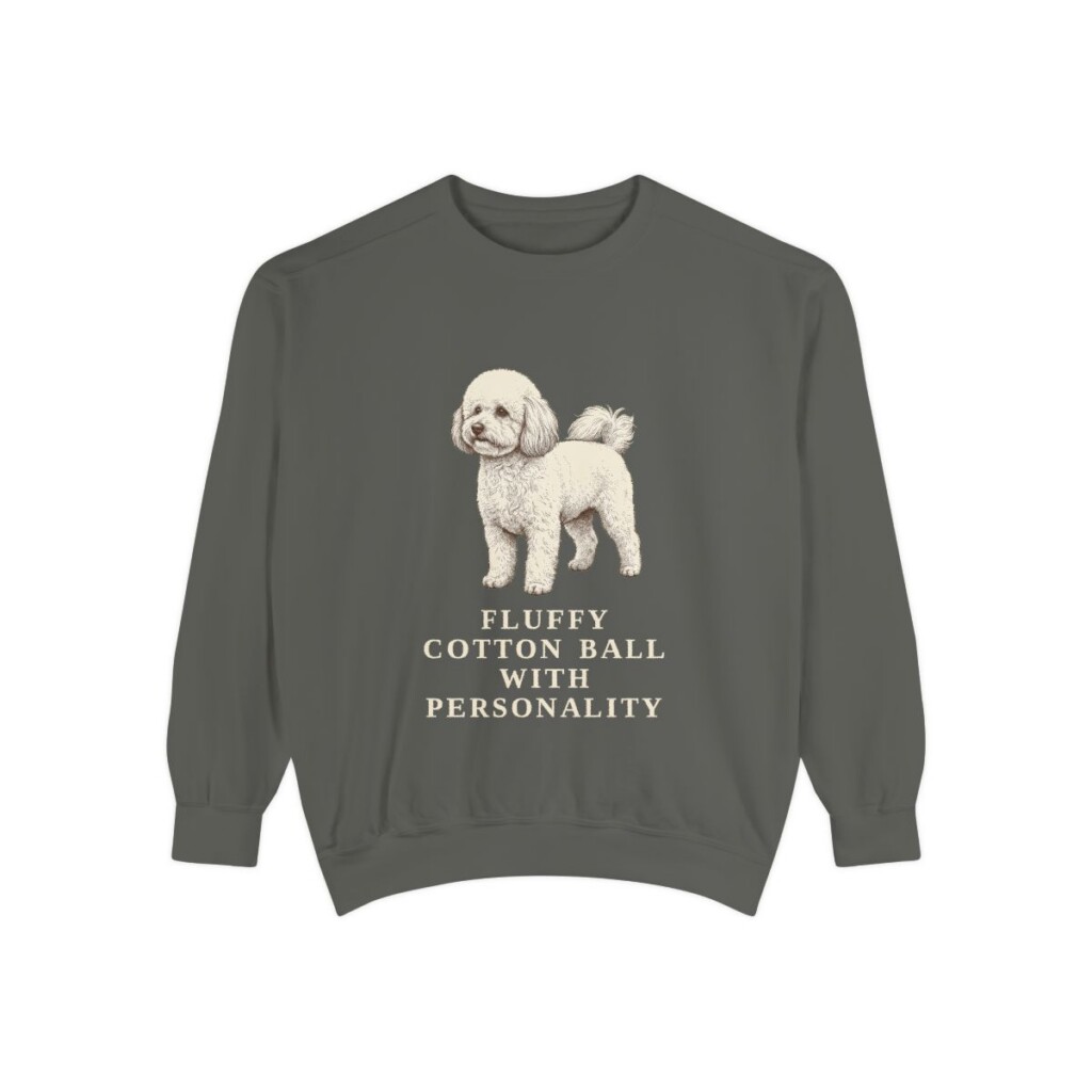 Bichon Frise Humor Sweatshirt, Pepper, front view