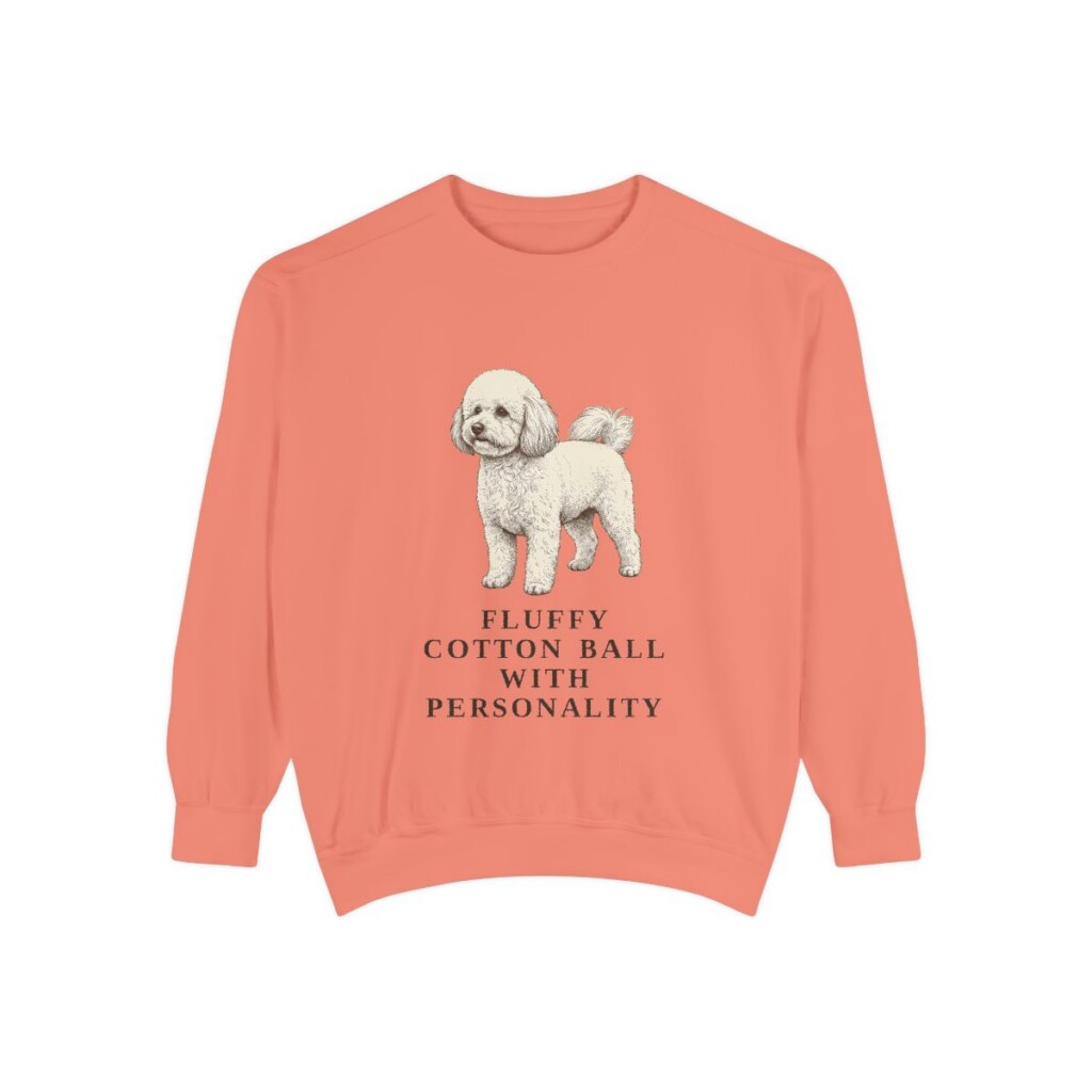 Bichon Frise Humor Sweatshirt, Terracotta, front view