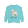 Bichon Frise Latin Sweatshirt, Chalky Mint, front view