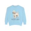 Bichon Frise Latin Sweatshirt, Chambray, front view