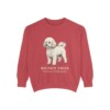 Bichon Frise Latin Sweatshirt, Crimson, front view