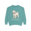 Bichon Frise Latin Sweatshirt, Seafoam, front view