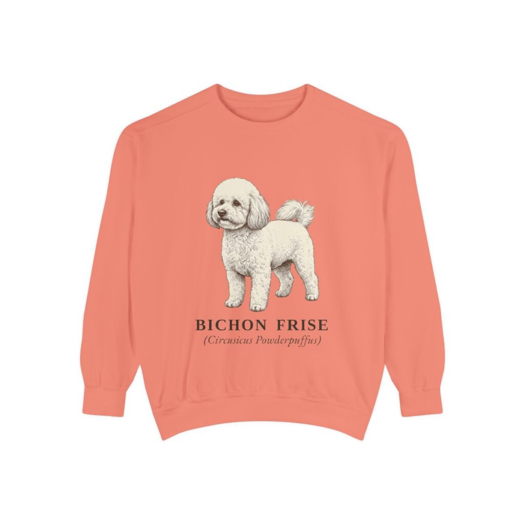 Bichon Frise Latin Sweatshirt, Terracotta, front view
