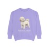 Bichon Frise Latin Sweatshirt, Violet, front view