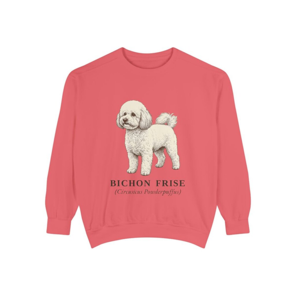 Bichon Frise Latin Sweatshirt, Watermelon, front view