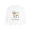 Bichon Frise Latin Sweatshirt, White, front view