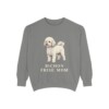 bichon-frise-sweatshirt-mom-grey Bichon Frise Mom Sweatshirt, Grey, front view