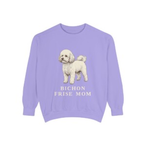 Bichon Frise Mom Sweatshirt, Violet, front view