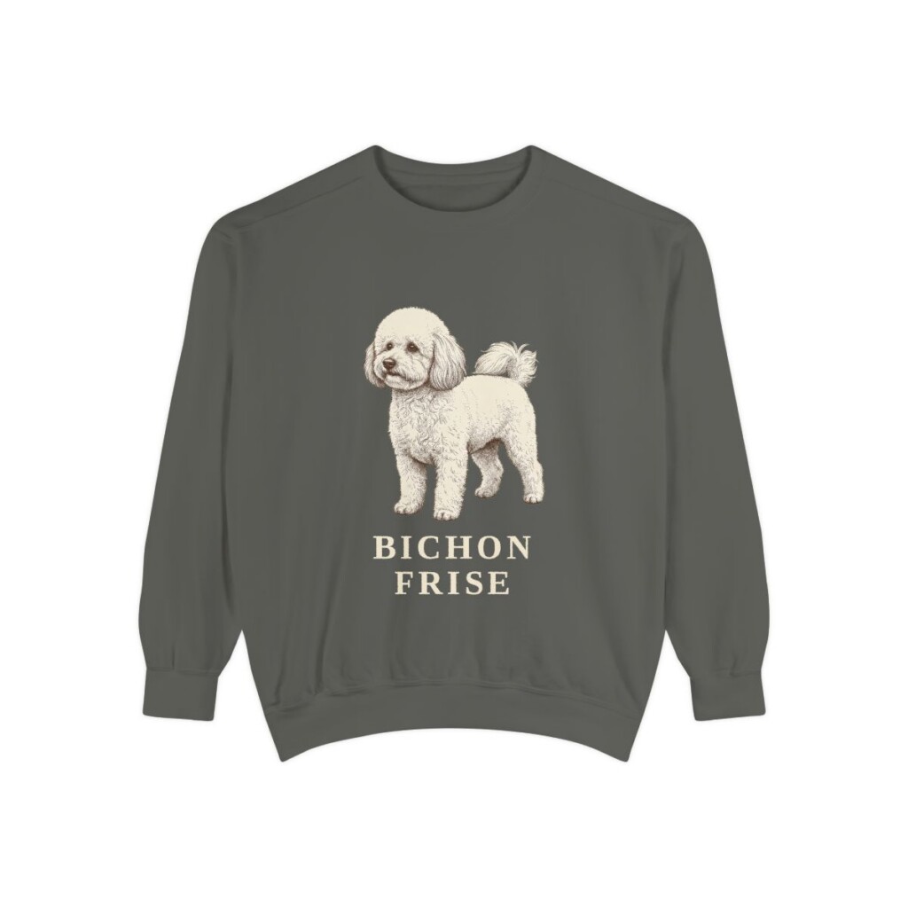 Bichon Frise Sweatshirt, Pepper, front view