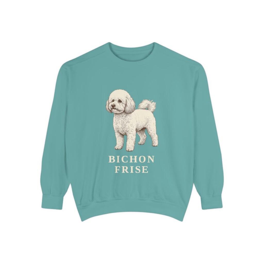 Bichon Frise Sweatshirt, Seafoam, front view