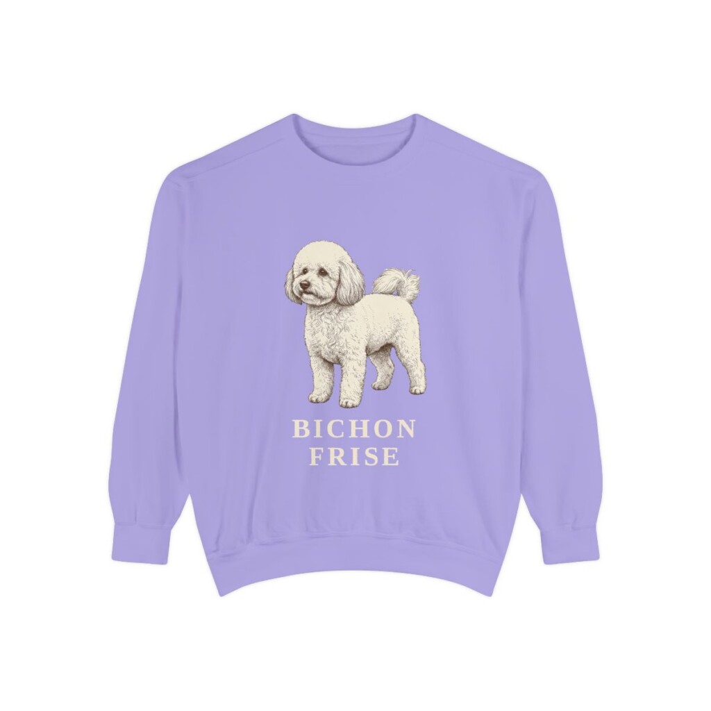 Bichon Frise Sweatshirt, Violet, front view