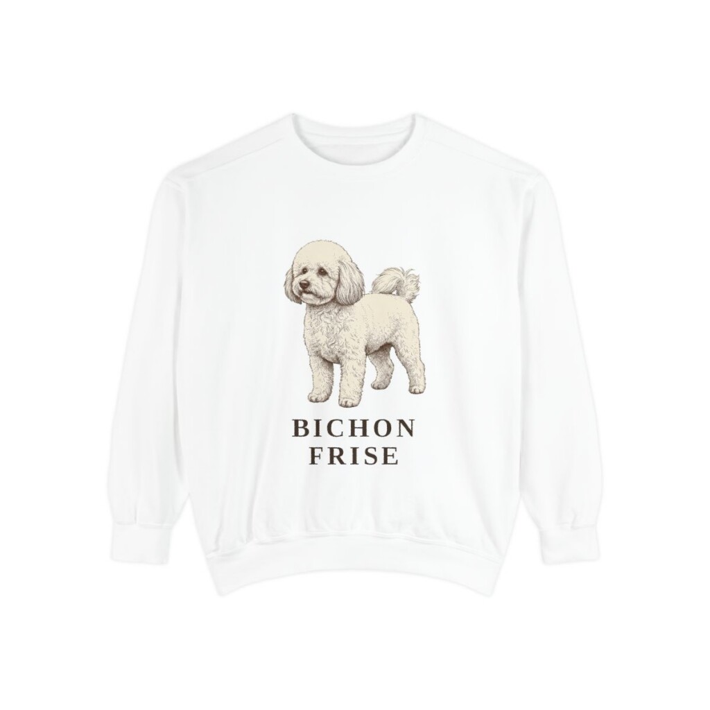 Bichon Frise Sweatshirt, White, front view