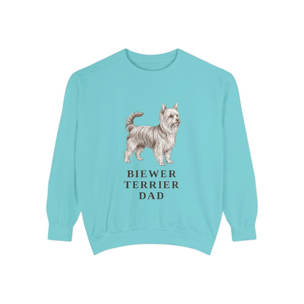 Biewer Terrier Dad Sweatshirt, Chalky Mint, front view