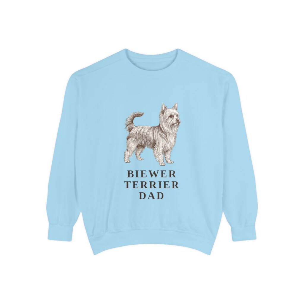 Biewer Terrier Dad Sweatshirt, Chambray, front view