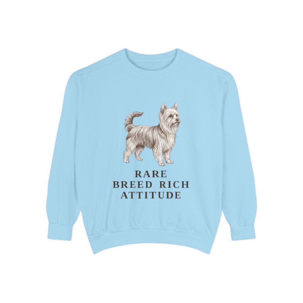 Biewer Terrier Humor Sweatshirt, Chambray, front view