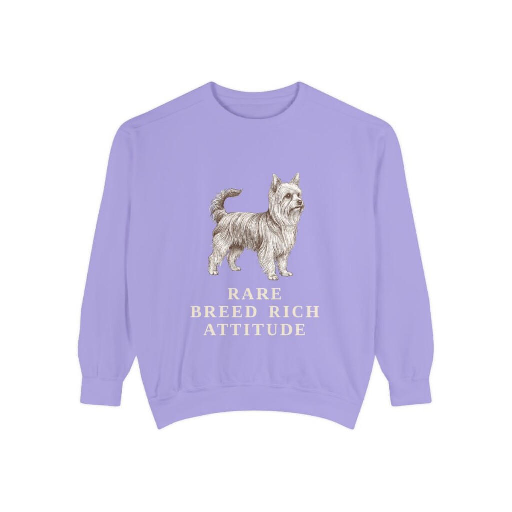 Biewer Terrier Humor Sweatshirt, Violet, front view