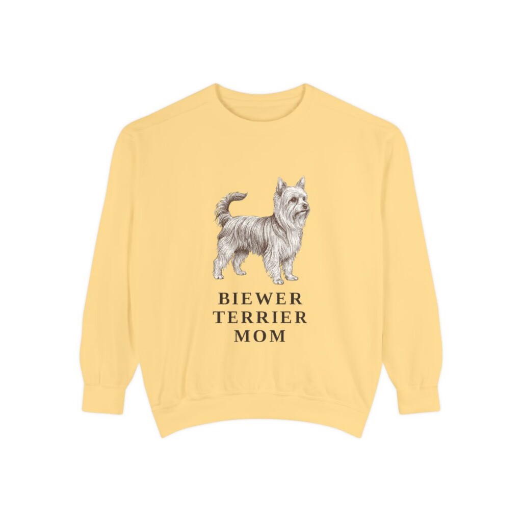 Biewer Terrier Mom Sweatshirt, Butter, front view