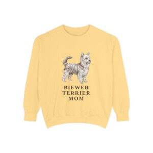 Biewer Terrier Mom Sweatshirt, Butter, front view