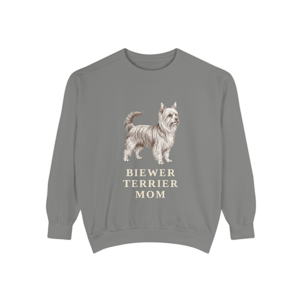 Biewer Terrier Mom Sweatshirt, Grey, front view