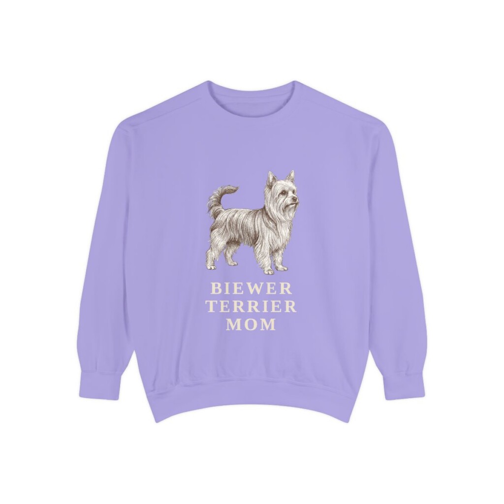 Biewer Terrier Mom Sweatshirt, Violet, front view