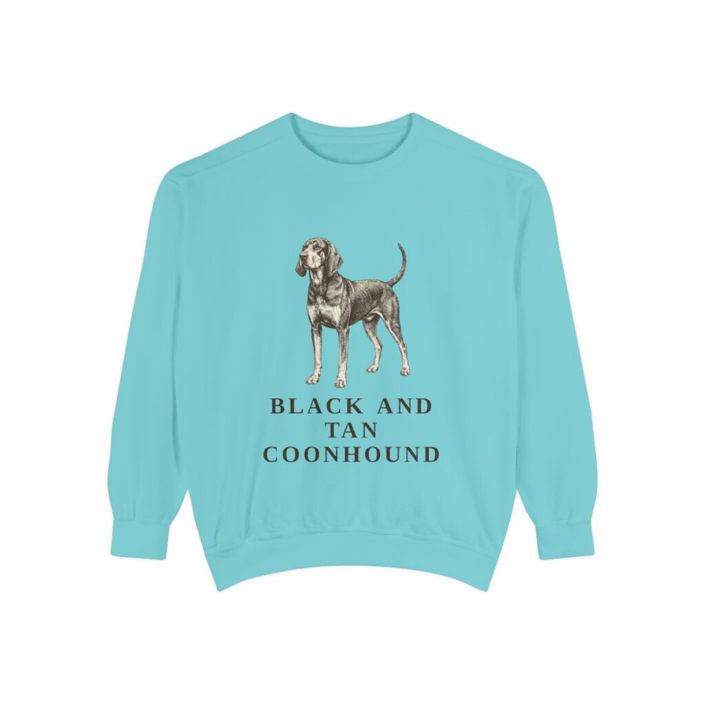 black-and-tan-coonhound-sweatshirt-chalky-mint Black and Tan Coonhound Sweatshirt, Chalky Mint, front view