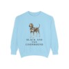 black-and-tan-coonhound-sweatshirt-chambray Black and Tan Coonhound Sweatshirt, Chambray, front view