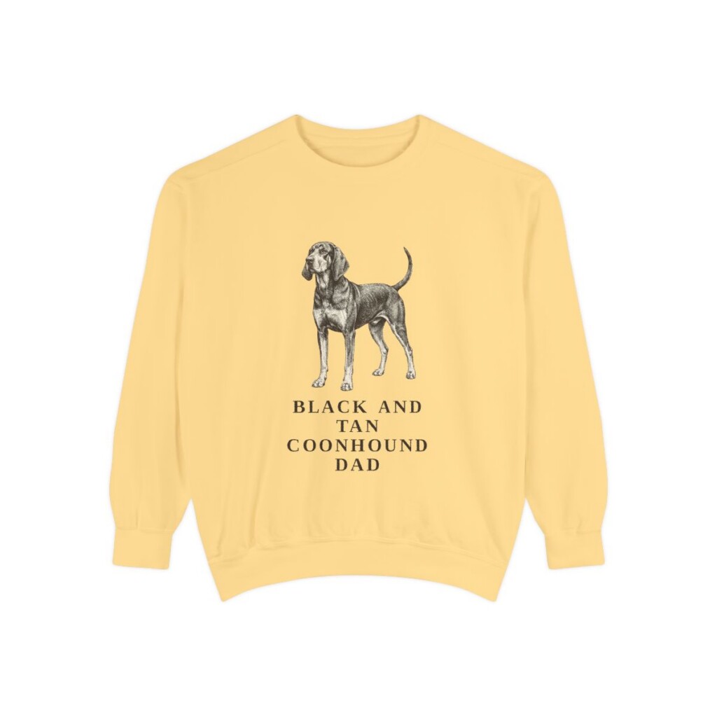 Black and Tan Coonhound Dad Sweatshirt, Butter, front view