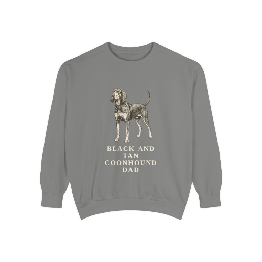 Black and Tan Coonhound Dad Sweatshirt, Grey, front view