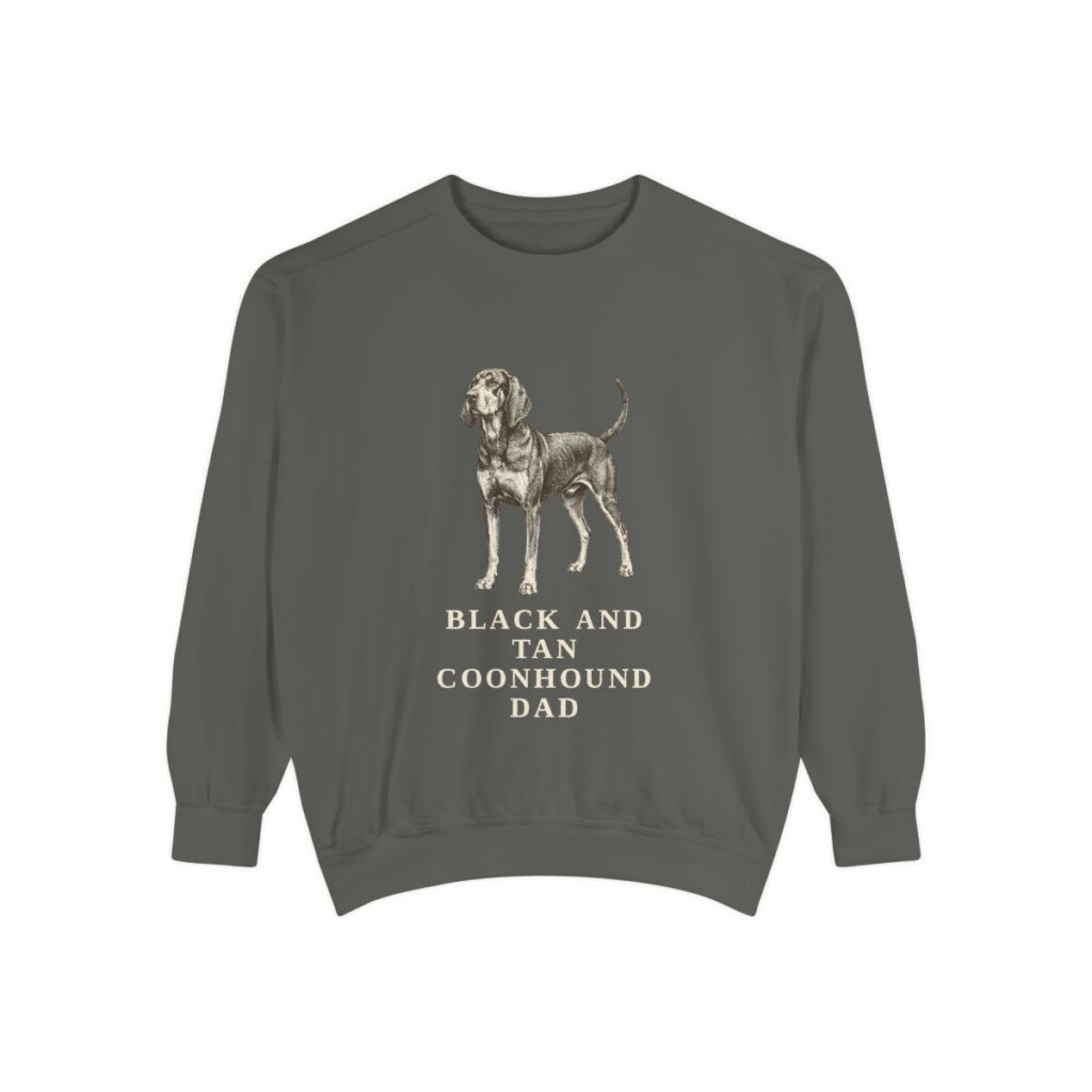 Black and Tan Coonhound Dad Sweatshirt, Pepper, front view
