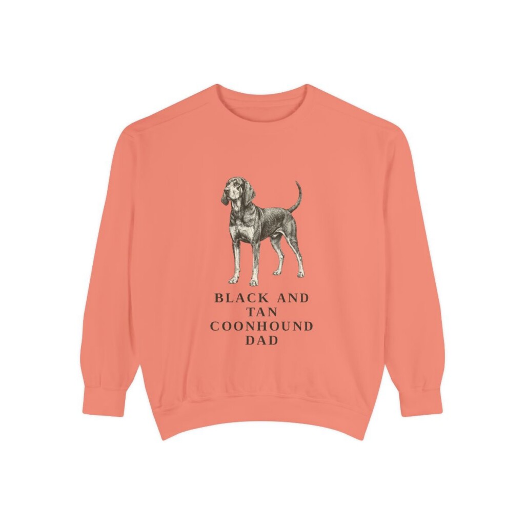 Black and Tan Coonhound Dad Sweatshirt, Terracotta, front view
