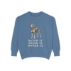 Black and Tan Coonhound Humor Sweatshirt, Blue Jean, front view