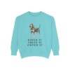 Black and Tan Coonhound Humor Sweatshirt, Chalky Mint, front view