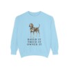 Black and Tan Coonhound Humor Sweatshirt, Chambray, front view