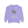 Black and Tan Coonhound Humor Sweatshirt, Violet, front view