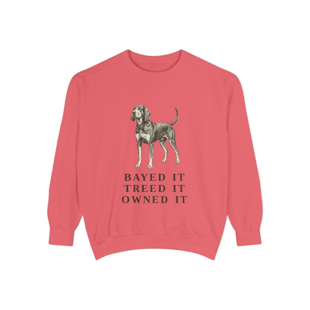 Black and Tan Coonhound Humor Sweatshirt, Watermelon, front view