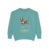 Black and Tan Coonhound Latin Sweatshirt, Seafoam, front view